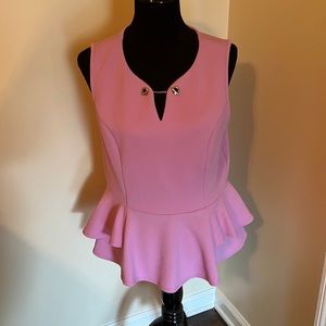 Thalia Sodi Pink Peplin Top, size L
